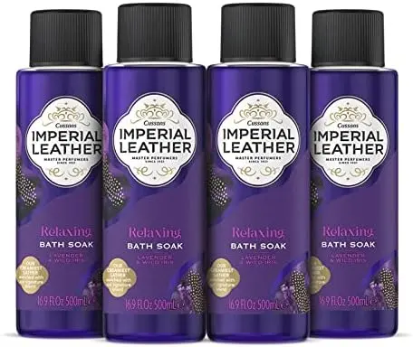 Imperial Leather Relaxing Bath Soak, Lavender & Wild Iris, Rich & Creamy Bubble Bath, Gentle Skin Care, Bulk Buy, Pack of 4 x 500ml
