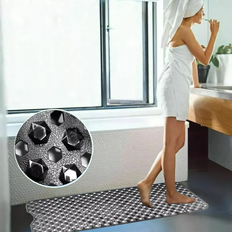 Extra Large Bath Mat Non Slip Bathtub Anti Mold Strong Suction Rubber Shower Mat Household. 2