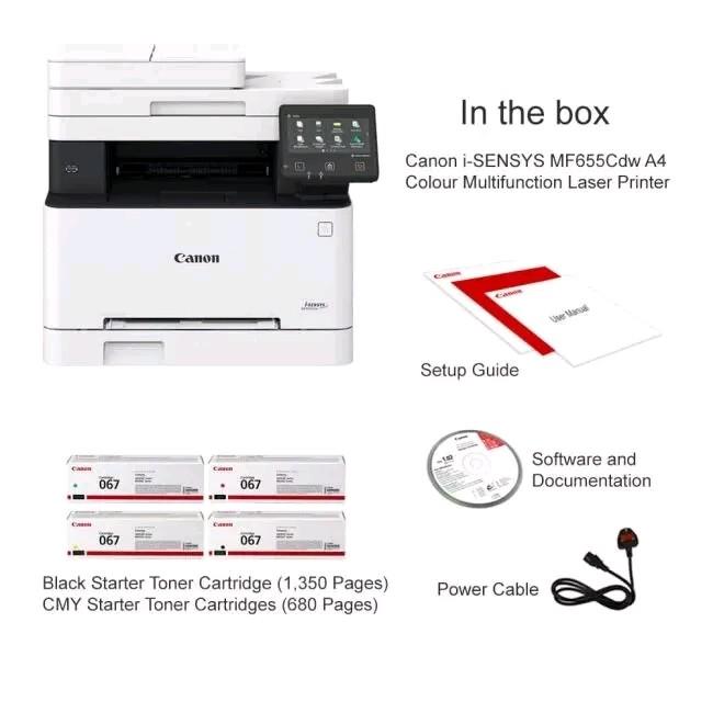 Canon i-Sensys MF655CDW A4 Colour Laser Multifunction Laser Printer with wifi 1