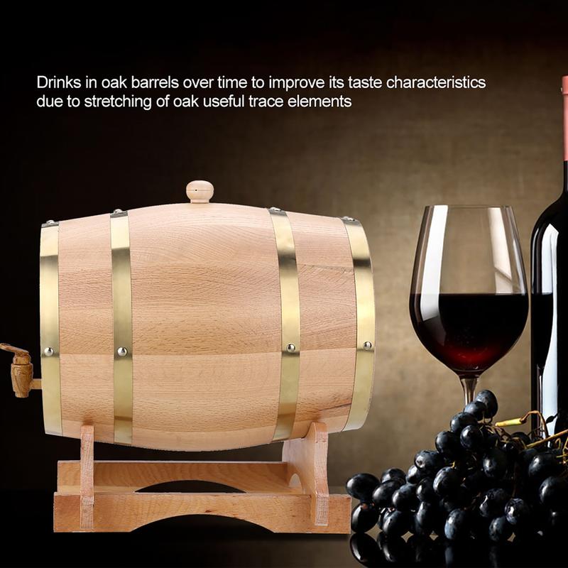 Vintage Wood Oak Timber Wine Barrel for Beer Whiskey Rum Port 10L 4