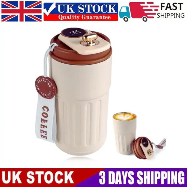 Temperature Display Water Bottle 410ml ,Portable Stainless Steel Insulated Mug Smart Thermal Coffee Mug Coffee Cups With LED Display Vacuum Insulated  Mug For Home Office  Travel. Drinkware  Tumbler Flasks, mean mug cute mugs, moomin mug heat mug Bottled