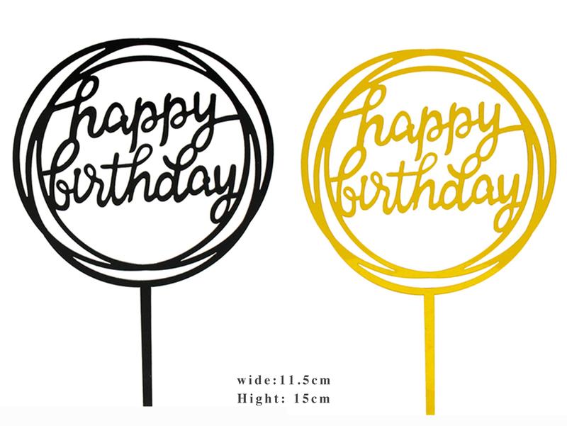 Birthday Cake Decorations, Multiple Circles Happy Birthday Letter Cake Topper 3