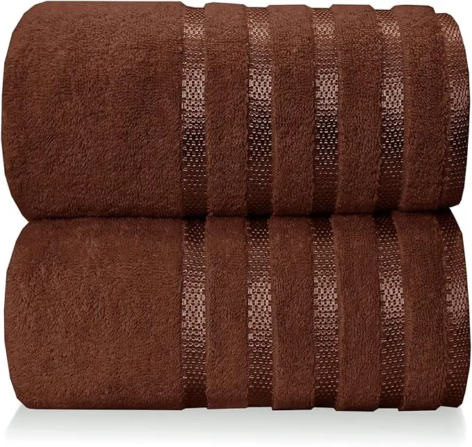 Luxury 2 Pack Bathsheet 90x180 cm - 100% Cotton Towels - Quick Dry Extra Large Bath Towel - Super Soft Highly Absorbent Jumbo Bath Sheet