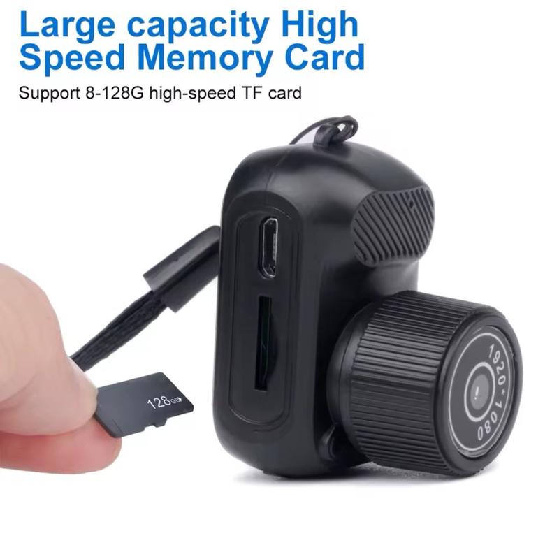 Mini Camera with 0.96in Screen, 1080P Sports Portable Vintage Video Recorder Supports TF Card for Indoor and Outdoor Use - Y3000 Compact Button Automatic Cable Camcorder Memory Micro Recording 2