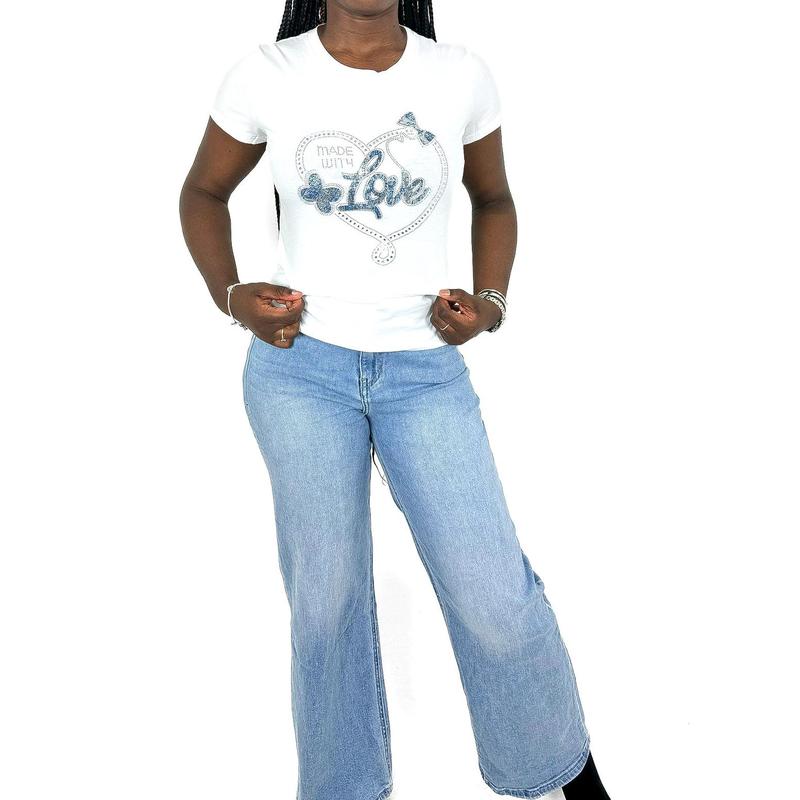 Made With Love Diamante T-Shirt 3