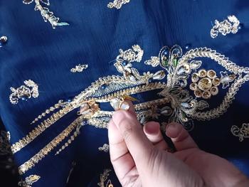 Product Review of Navy Elegance - chiffon embroidered shirt and duppata with trouser. from u**9 0