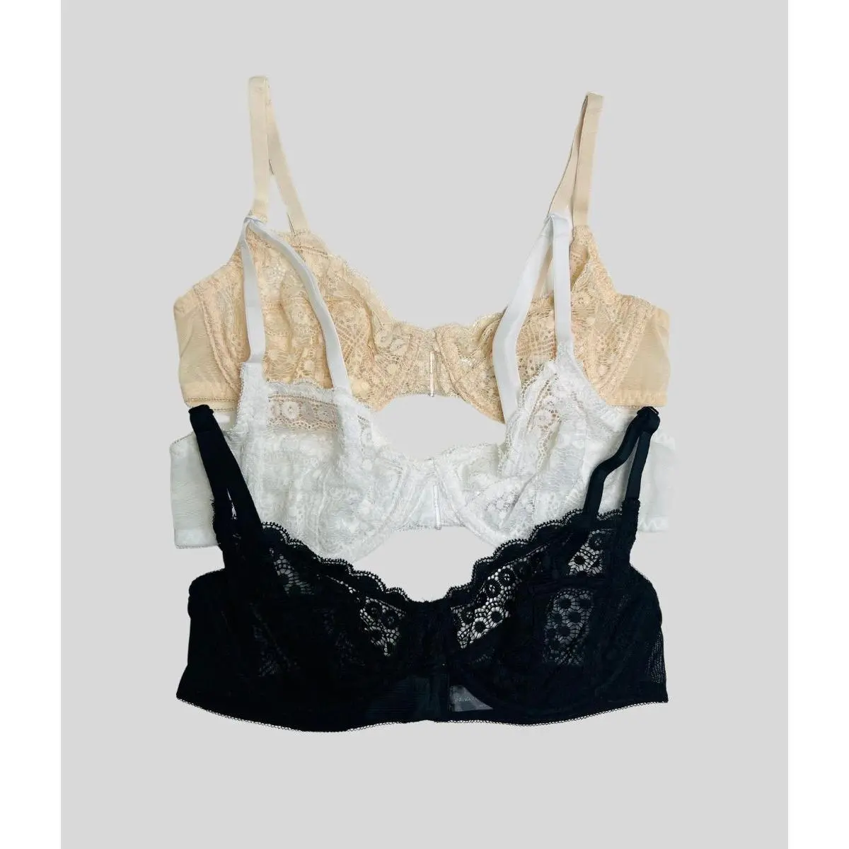 3 Pack Lace Non Padded Underwired Bra