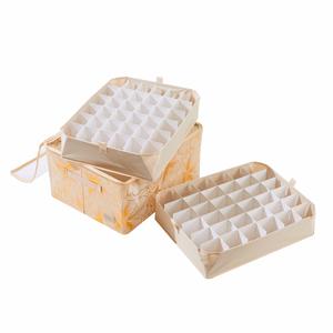 Periea 'Carol' Christmas Bauble Storage Box With Dividers, Xmas Ornament Storage Container with Zippered Closure, Designed for Delicate Christmas Decorations & Baubles (2 Sizes, 4 Patterns) Organiser Cover Steel Mdf