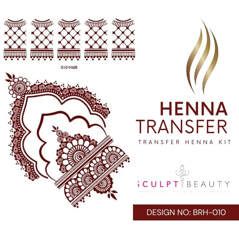 Temporary Henna Transfer Sticker Tattoo - double design henna tattoo cone 6