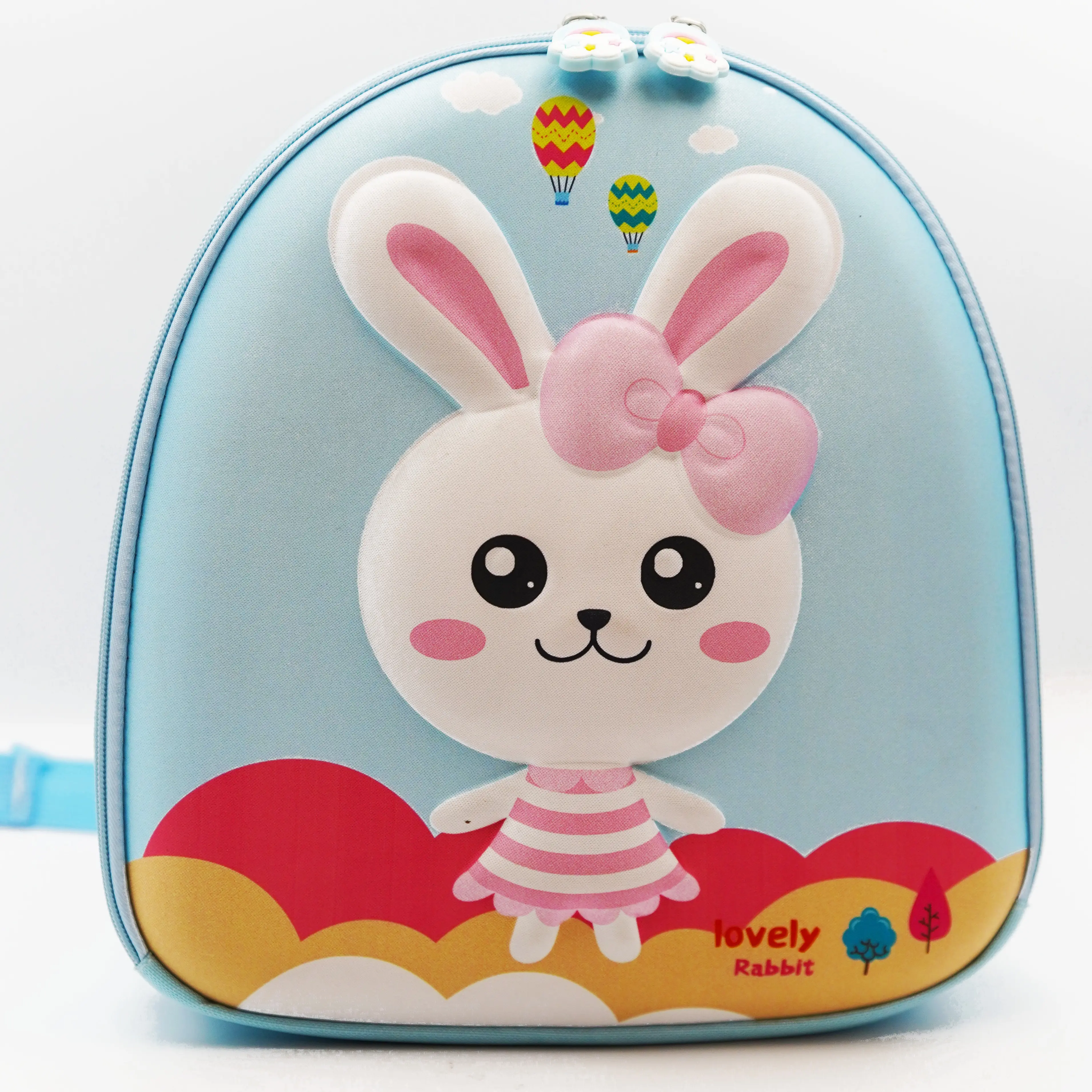 Adorable Light Blue Bunny Backpack, Cute Kids School Bag, Fashionable Animal Cartoon Drawing, Cute and Playful Design, 3D Unicorn Design, Unisex Backpack, Perfect Gift for Bunny and Rabbit Fans