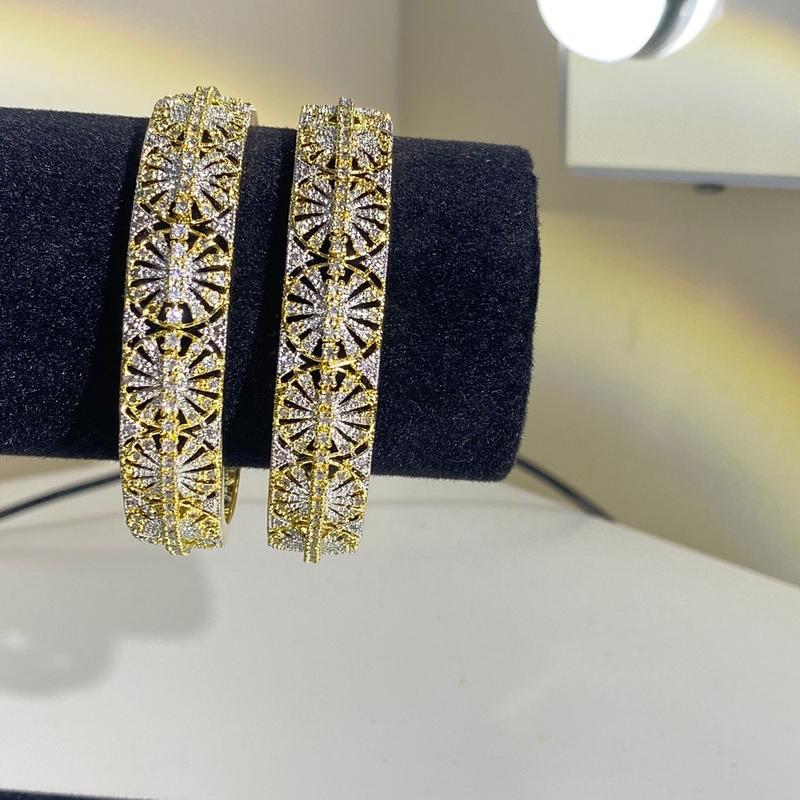1ct authentic asian gold and silver 2 piece bangle 2