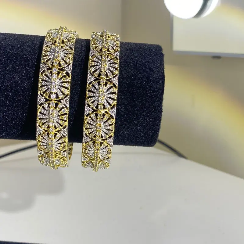 1ct authentic asian gold and silver 2 piece bangle 2