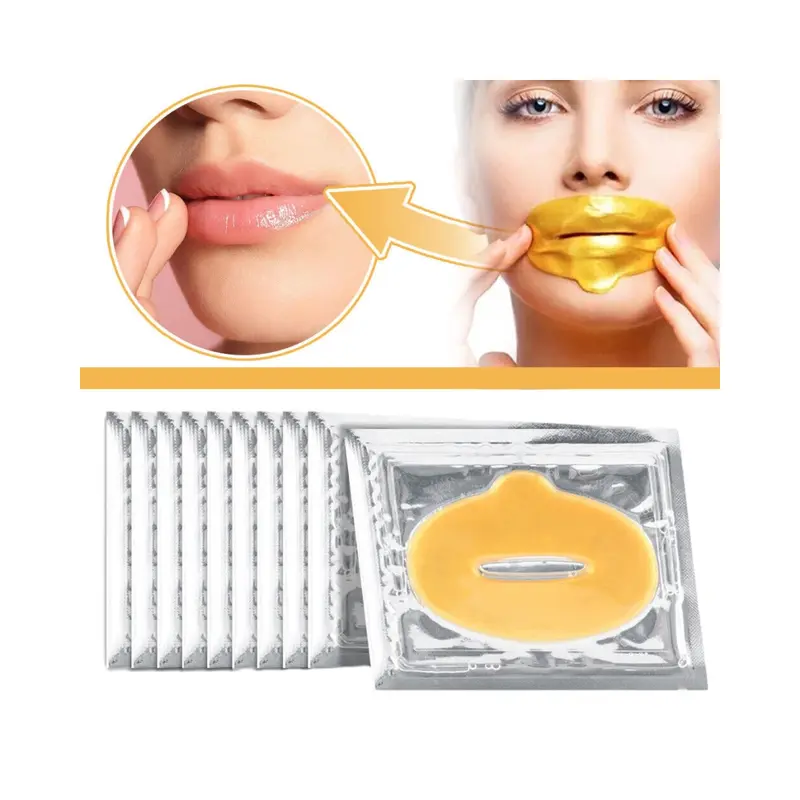 5 Pairs Each Lip Masks & Eye Mask, Power Crystal Gel 24K Lip Eye Mask. 5