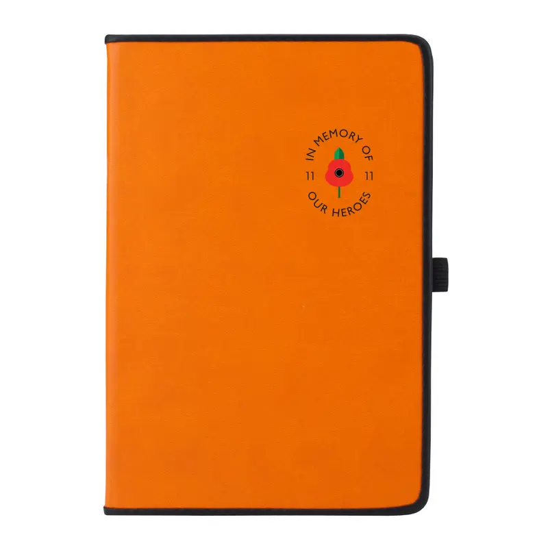 Lest we forget -  Leather Effect A5 Slim Notebook with Black Border 0