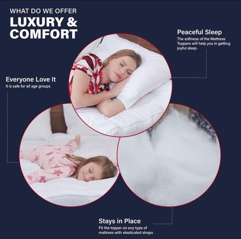 Microfiber Mattress Topper, Hypoallergenic,Firm,Luxury,Comfortable and Affordable, Bed Topper for Back Pain or Side Sleepers. machine wash washable warm flat weave topper sale mattress  love 7
