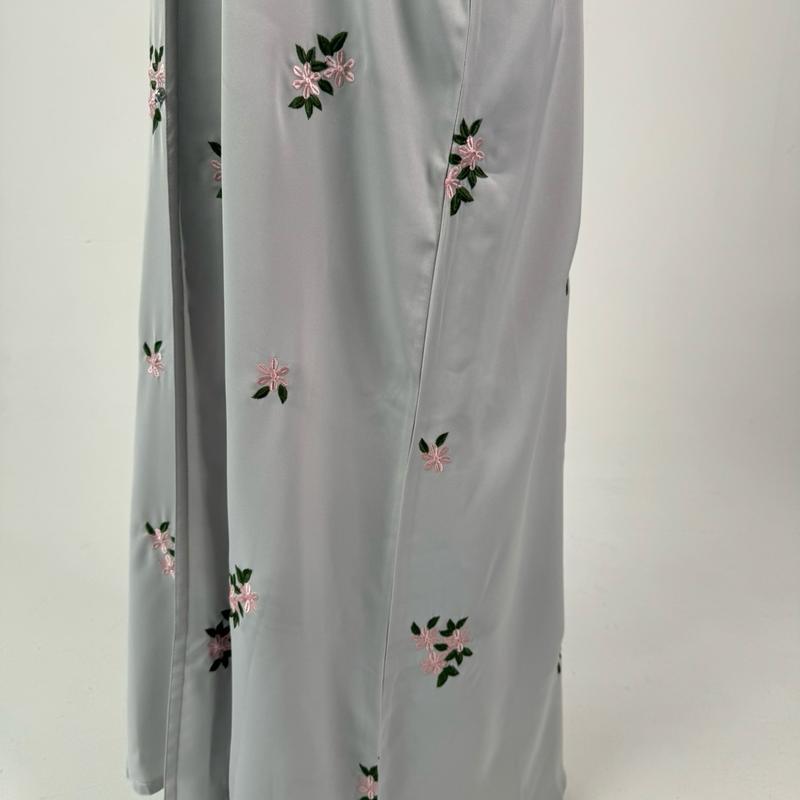 Abaya Nida Full Body Embroidery in Grey 4