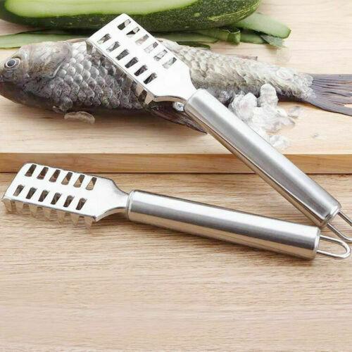 Fish Scale Remover Scraper Descaler Cleaner - Multi-Functional Stainless Steel Scale Removing Seafood Tool with Comfort Grip for Kitchen Utensils Peeler Remover Skin 3