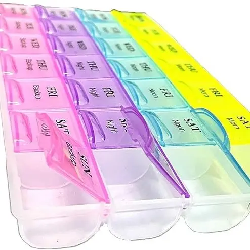 Pill Box 28 Slots 7 Days Weekly Tablet Pill Medicine Box Storage Organizer Healthcare Aid Vitamin 1