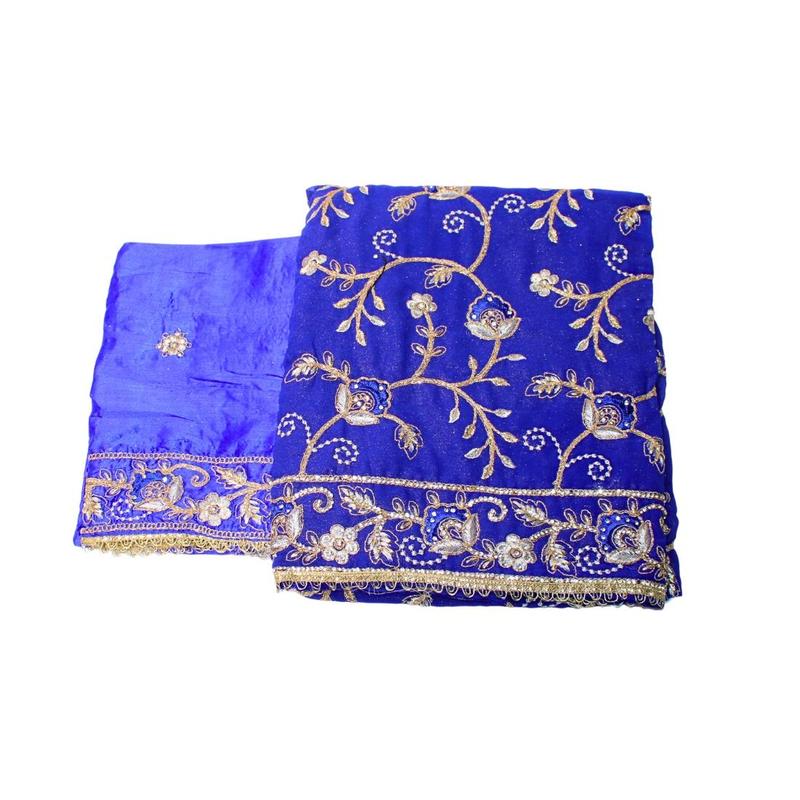 BS-UNST-202 - Unstitched Embroidered Chiffon Stone Work Suit 5