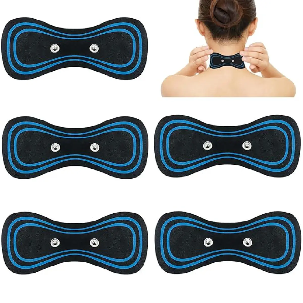 Massager Patch,5Pcs Cervical Massage Pad Portable Massager Electric Massager Pad Microcurrent Massager Replaceable Self Adhesive Patch for Neck Pain Body Muscle Pain Relief Ramdan sale 50% off on Ramdan Comfort Multicolor