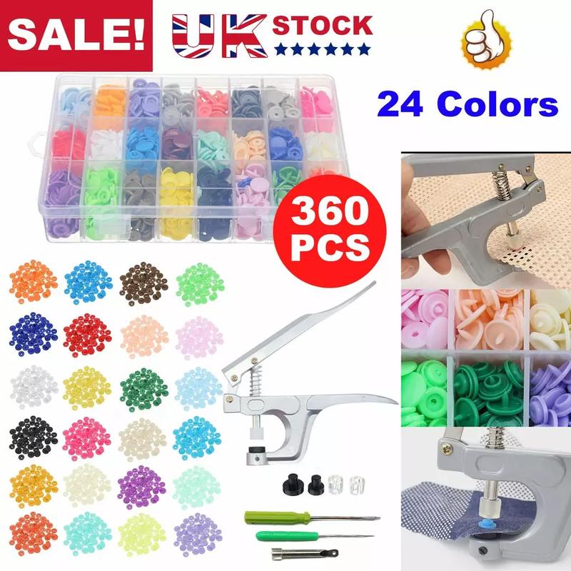 Product Introduction of 360pcs 24 Colours T5 Plastic Buttons Stubs Fastener KAM Snaps Snap Pliers Plastic Snap Buttons Fasteners for Sewing, Clothing,Diaper, Bibs and Crafting DIY Clothing 4