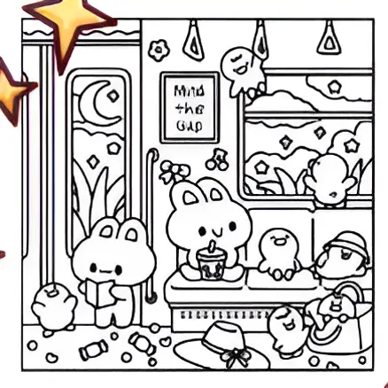 Dreamy Days A Kawaii Coloring Book of Whimsical Scenes 30 Coloring Pages with Cute Cows, Frogs, Bunnies, Bears, Ducks and Otter (Sweet & Kitsch) Paperback Book 5