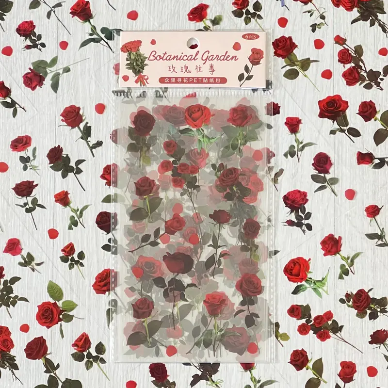 Floral PET Stickers | 6-Sheet Pack | For Journaling or Scrapbooking 2