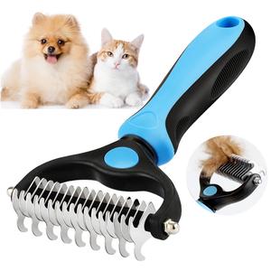 [UK SELLER] Dual-Sided Deshedding and undercoat Brush for Dogs and Cats - Reduce Shedding by 95% scruffs  crufts grooming cat  undercoat dog  grooming tool carpet  brush