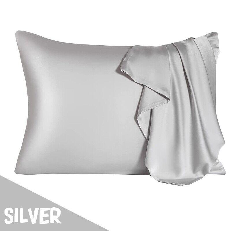 2 Pack Satin Silk Pillowcase For Hair & Skin Pillow Cases Cover Pair 1