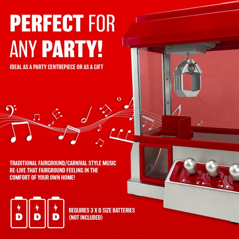 Candy Grabber Machine Toy - For Kids Parties, Retro Fun Arcade Claw Crane Game Dispenser Grab Gadget Prize | For Treats, Chocolate, Sweets, Small Toys | 24 Coins, Novelty Gift For Xmas Party Gift Set Educational Boys Girls Musical Games 5