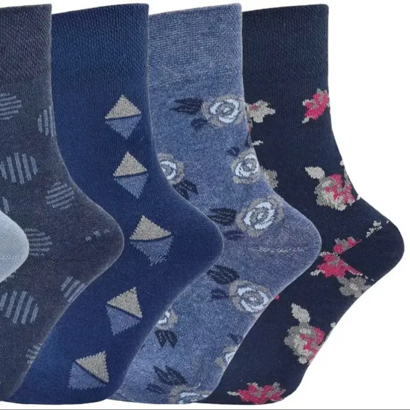 Premium Women's Diabetic Socks - Soft and Breathable Fabric - 12 Pairs - Comfort Comfortable Womenswear Essential Fit Outfit Style Geometric 6