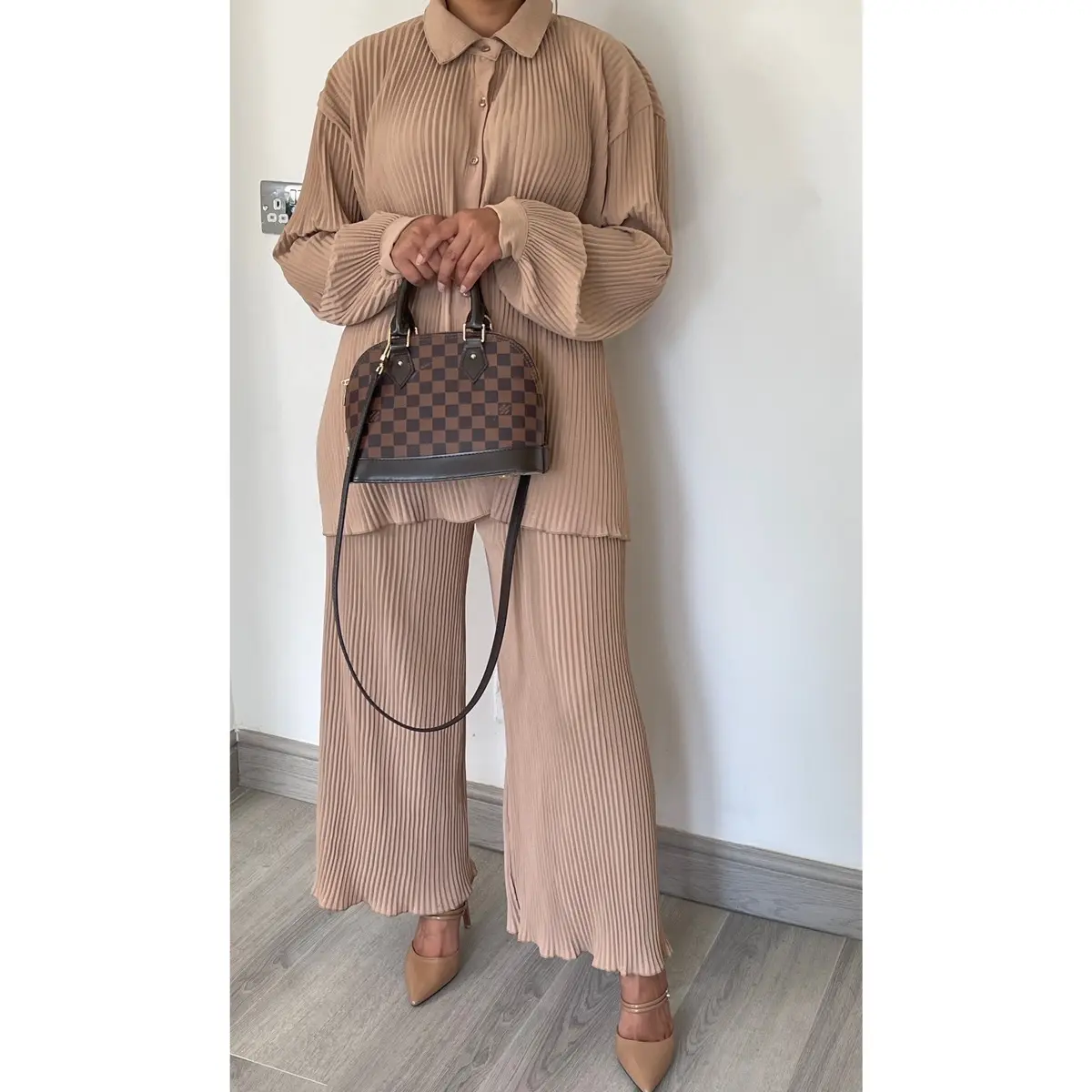 Pleated Wide Leg Trouser Co-ord