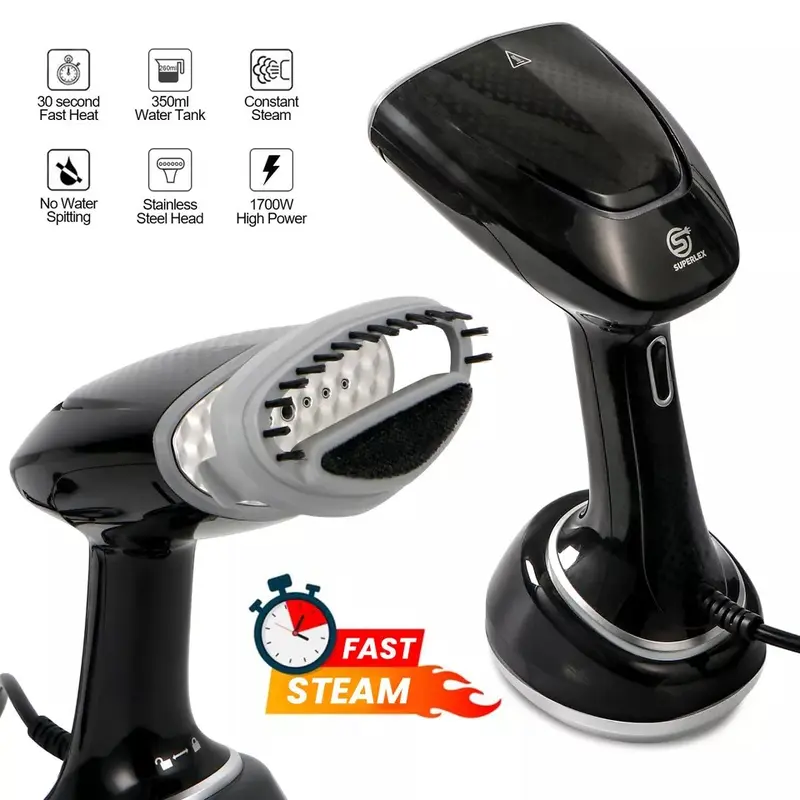 Superlex Handheld Garment Clothes Steamer Portable Travel Steam Heat Iron 1700W 3