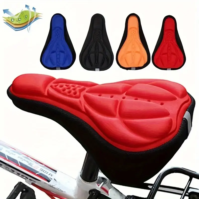 Comfortable Bicycle Seat Cushion Cover With Shock Absorption And Breathable 3D Design, Ideal For Road Bikes And Mountain Bikes