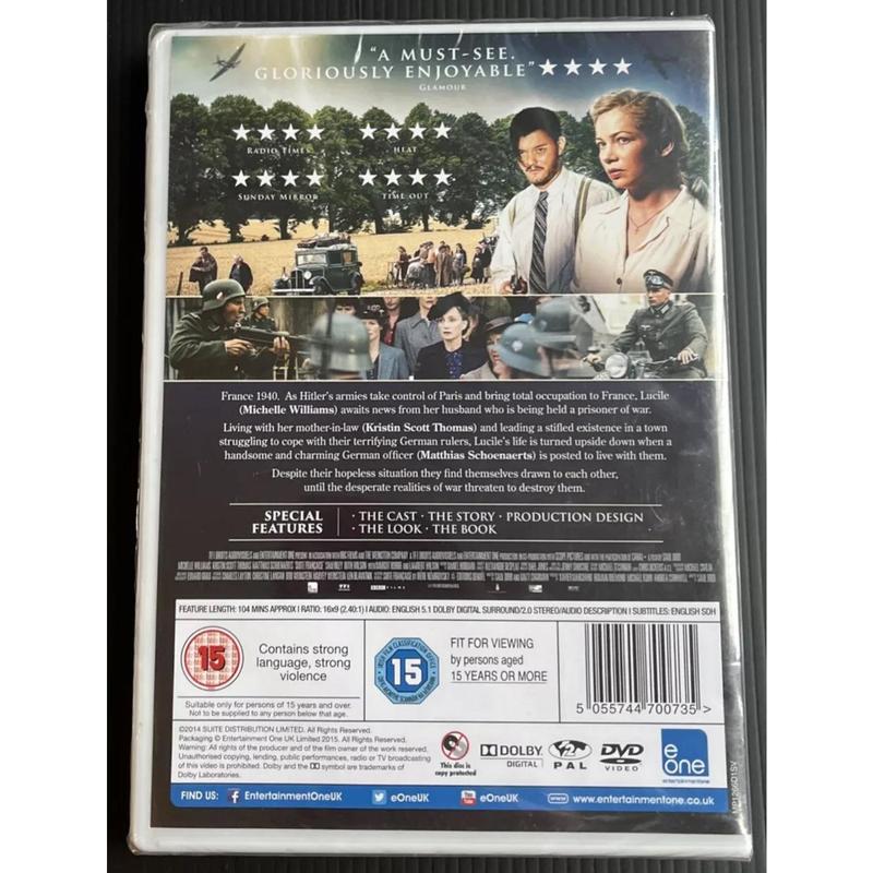 Suite Francaise [DVD] [2015], Kristin Scott-Thomas, Brand New (R79) 1