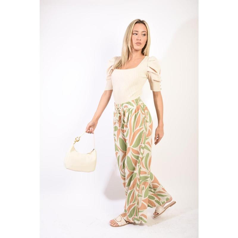 Abstract Pattern Wide Leg Trousers 6