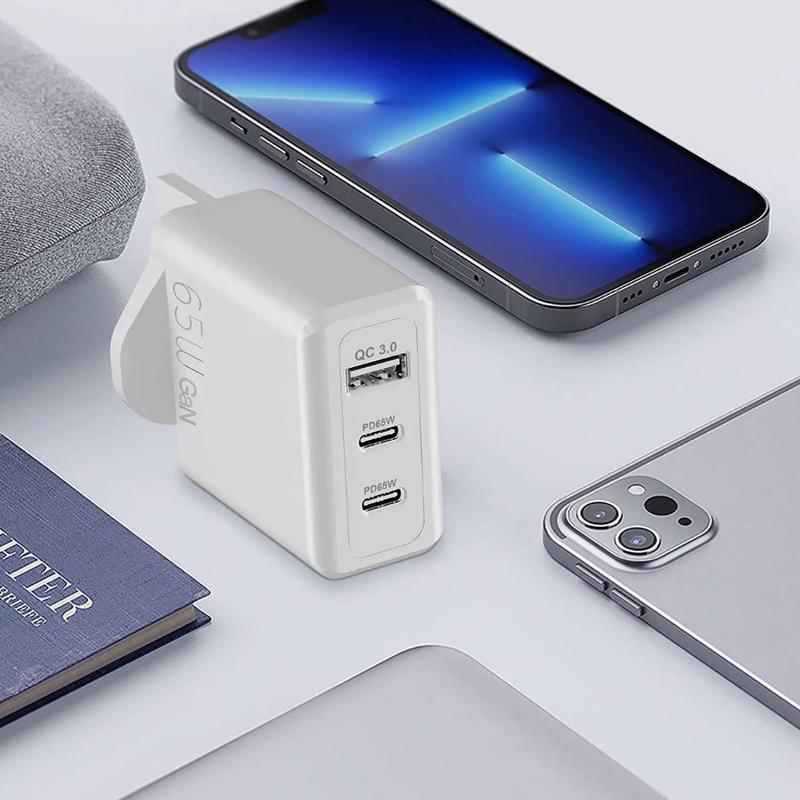 65W GaN Fast Quick Charger for Type-C Devices - UK Plug - Charging 3