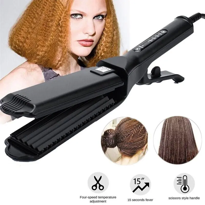 Salon Hair Curler Ceramic Crimper Wave Curling Iron Wand Wet & Dry Styling Tool Smooth Comfort 0