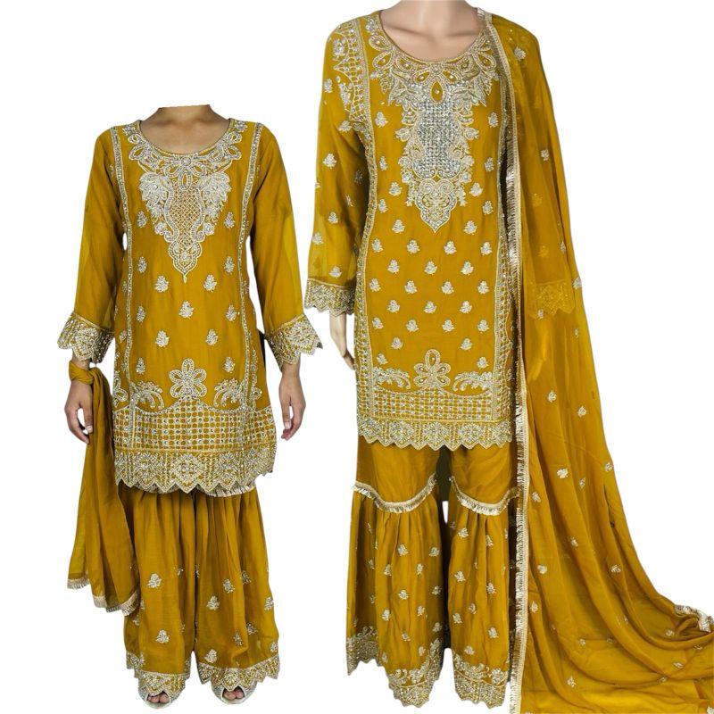 Product Introduction of Mother and Daughter Sharara Outfit for Any Occasions - Perfect for Family Gatherings and Special Occasions Comfort Comfortable Chiffon Fabric Lightweight Breathable 9