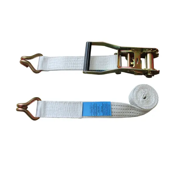 5000KG 50mm White ratchet strap with claw hooks