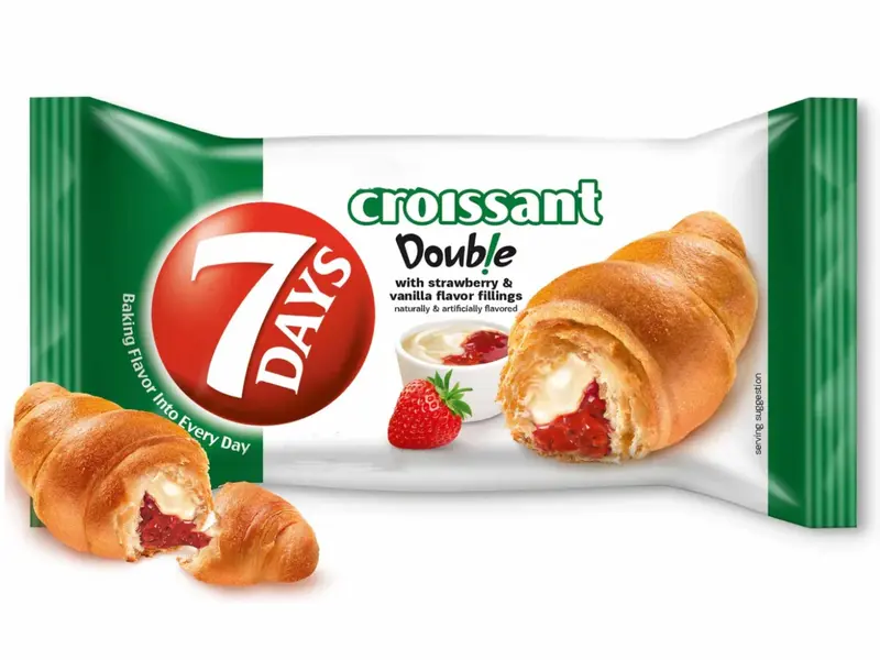 7 Days Croissant 80g (Box of 20) – £6.99 | Cheapest in the UK! , Snack strawberry vanilla 1
