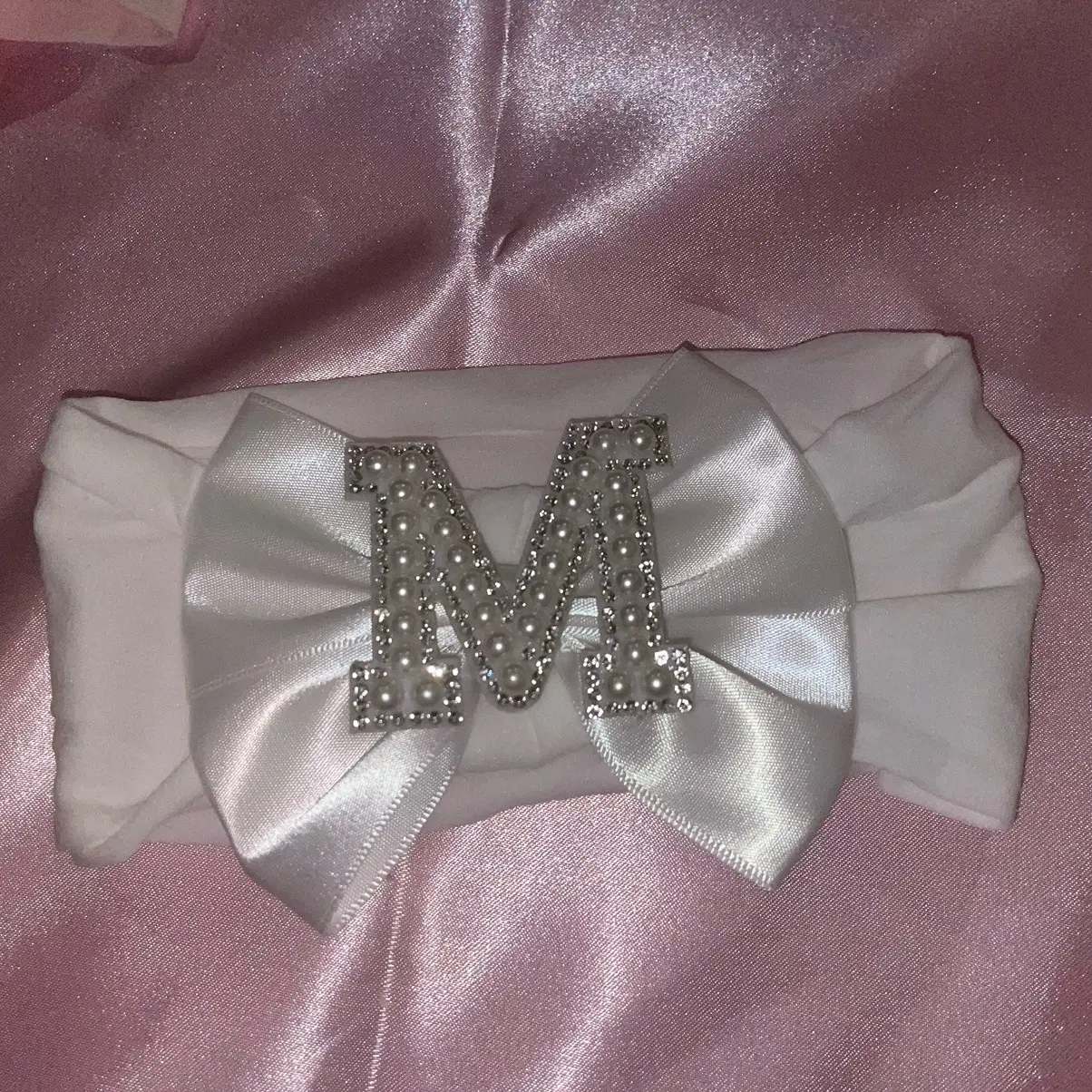 Handmade Personalised Initial Letter Baby Girl Bow Headband - Perfect Baby Shower Gift