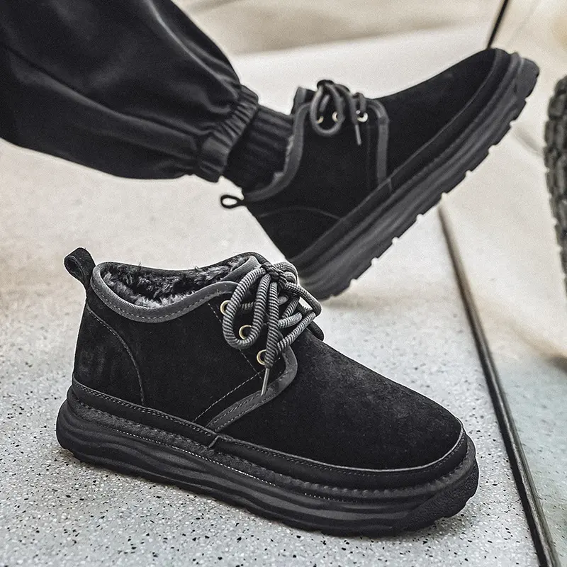 2024 winter new boots cotton shoes snow boots men's autumn and winter velvet warm middle help cotton shoes thickened tooling shoes Footwear Walking Shoes 6
