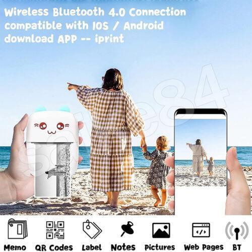 Mini Pocket Thermal Printer with Bluetooth, 14 Rolls Paper and 6 Pen for Photos Label Printing 8