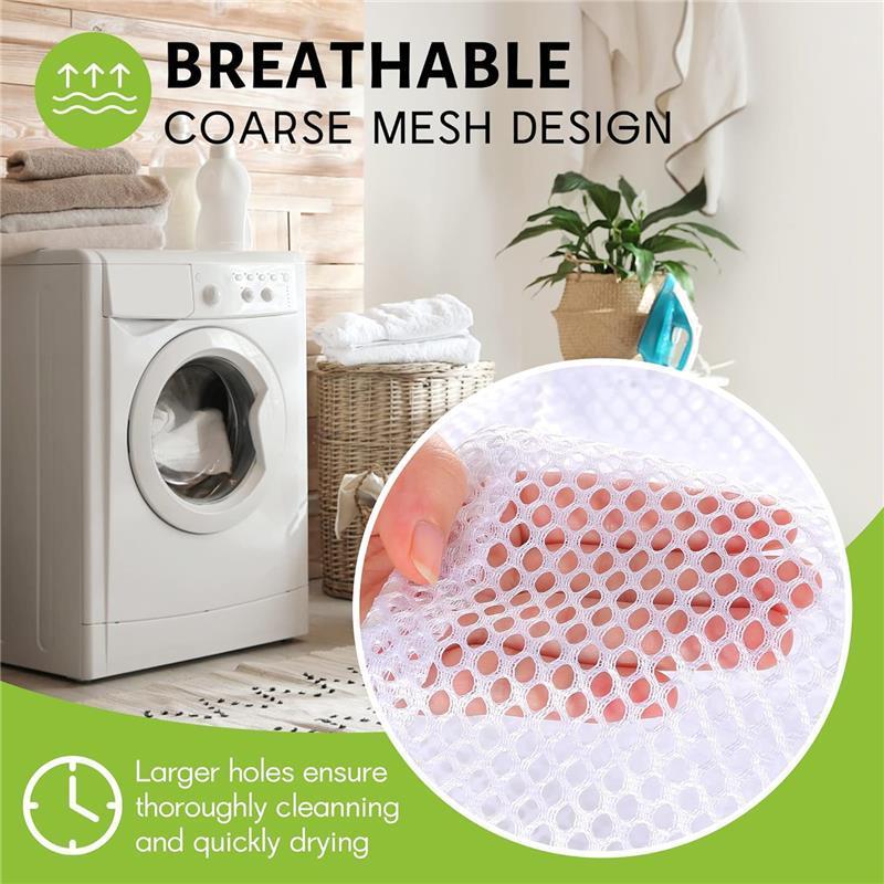 Mesh Laundry Washing Bags, 4 Set Thicker Net Laundry Wash Bags for Washing Machine, Delicates Laundry Bags with Drawstring for Underwear, Sock, Bra, Travel Accessories 3