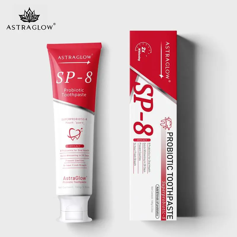 AstraGlow SP-8 Probiotic Whitening Toothpaste for Oral Health-Free of Fluoride