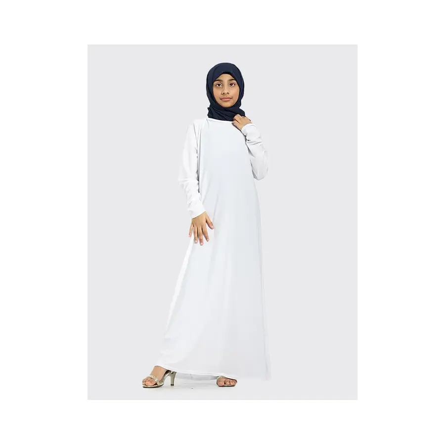 Girls White Inigo Abaya