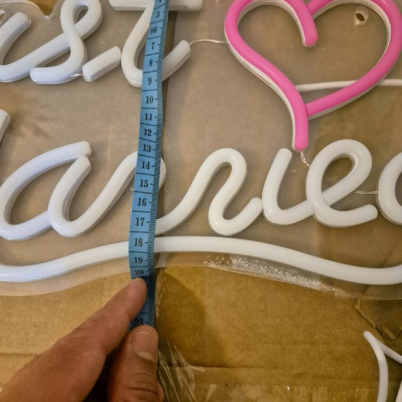 Just Married Neon Sign - Adjustable Light Brightness - Wedding Decor - White and Pink Celebration Gift Couple- Home decor- Couple gift- Party decor 7