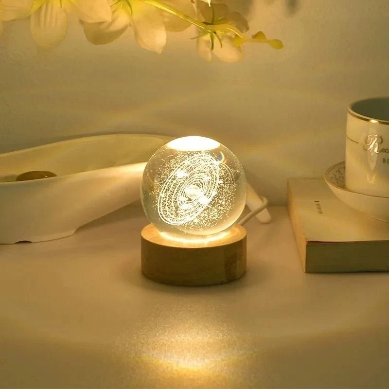 Product Introduction of Crystal Ball Night Light 3D Engraved Galaxy Crystal Globe with Warm LED Base, The Milky Way Lights as a Gift for Teens Boys and Girls 2