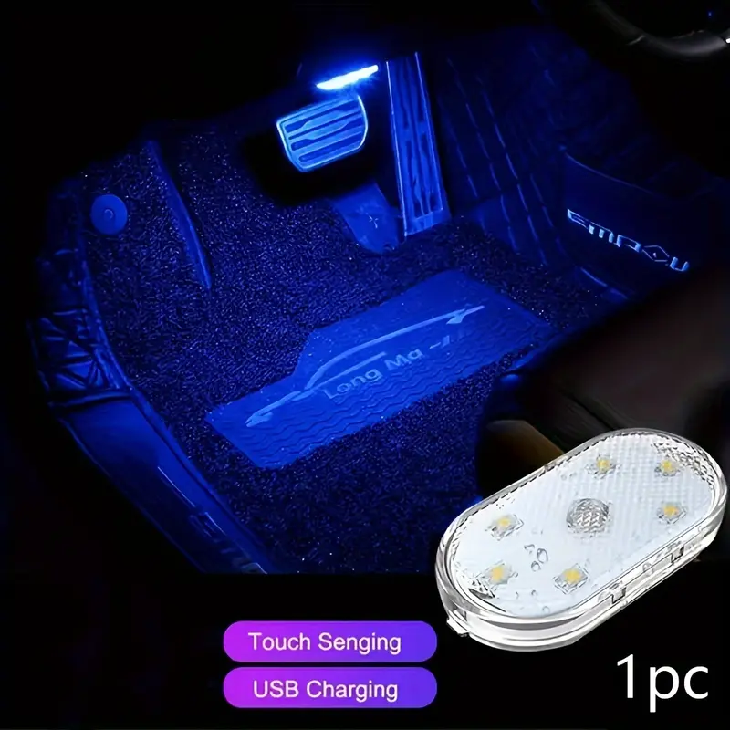 Rechargeable LED Car Touch Light - 3-Level Brightness, USB-C Charging, 360° Rotatable Magnetic Base for Cars/Trucks/Vans/Campers (Waterproof, Dimmable, Easy Stick-On Installation) 3